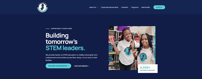 JerseySTEM website preview